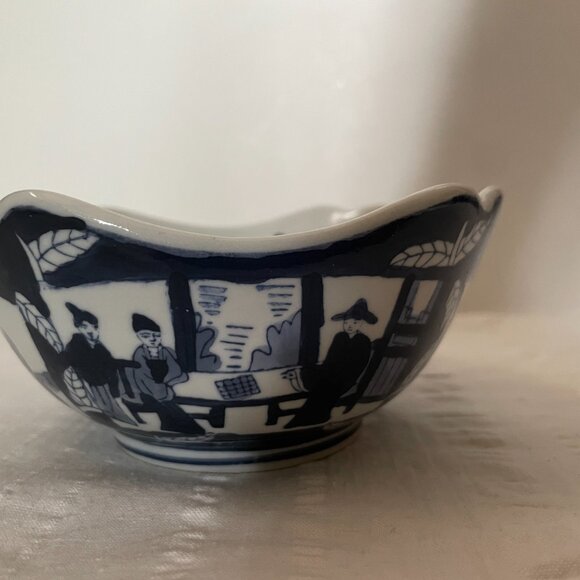 Vintage Chinese porcelain bowl square blue and white - Picture 7 of 13